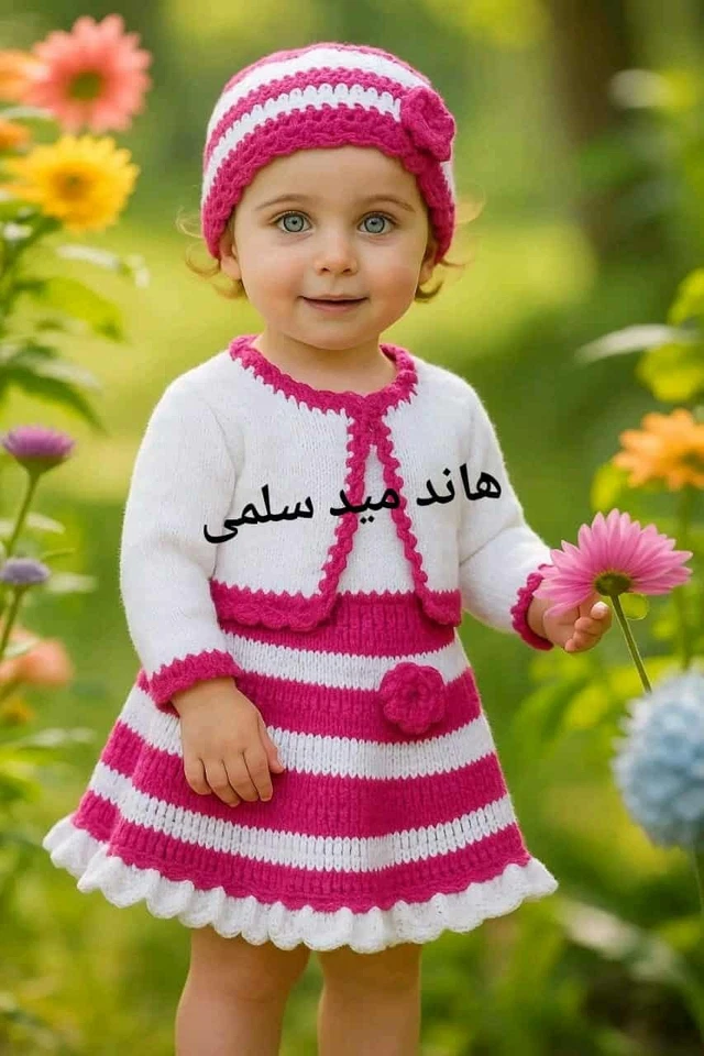 Juego de lana hecho a mano para niñas de 1 mes a 22 meses Foto 2 de 3