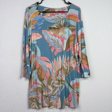 Soft Surroundings Dress Womens M Floral Tropical Boho Coastal Vacation Resort