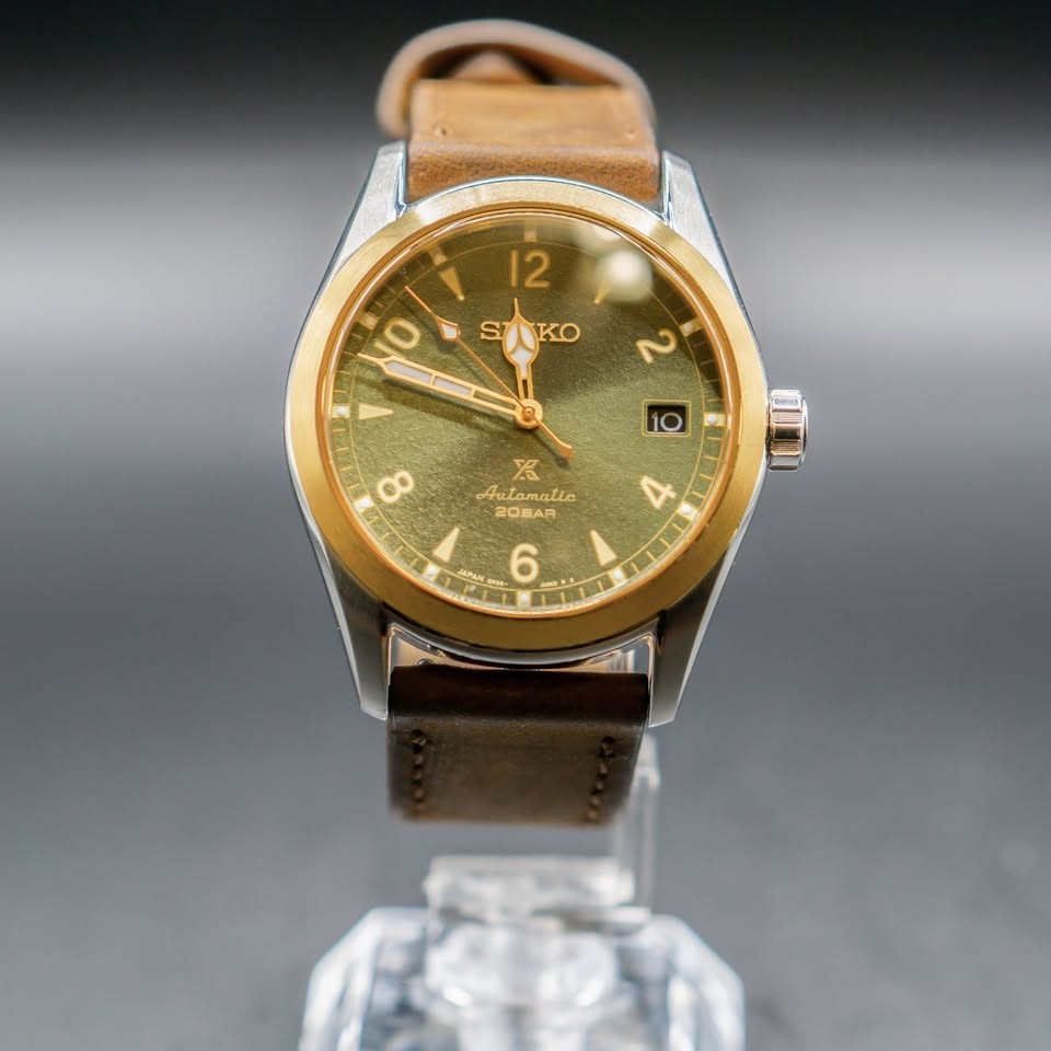 Seiko Prospex SBDC138 Alpinist Green Gold-Japanese Version Box and