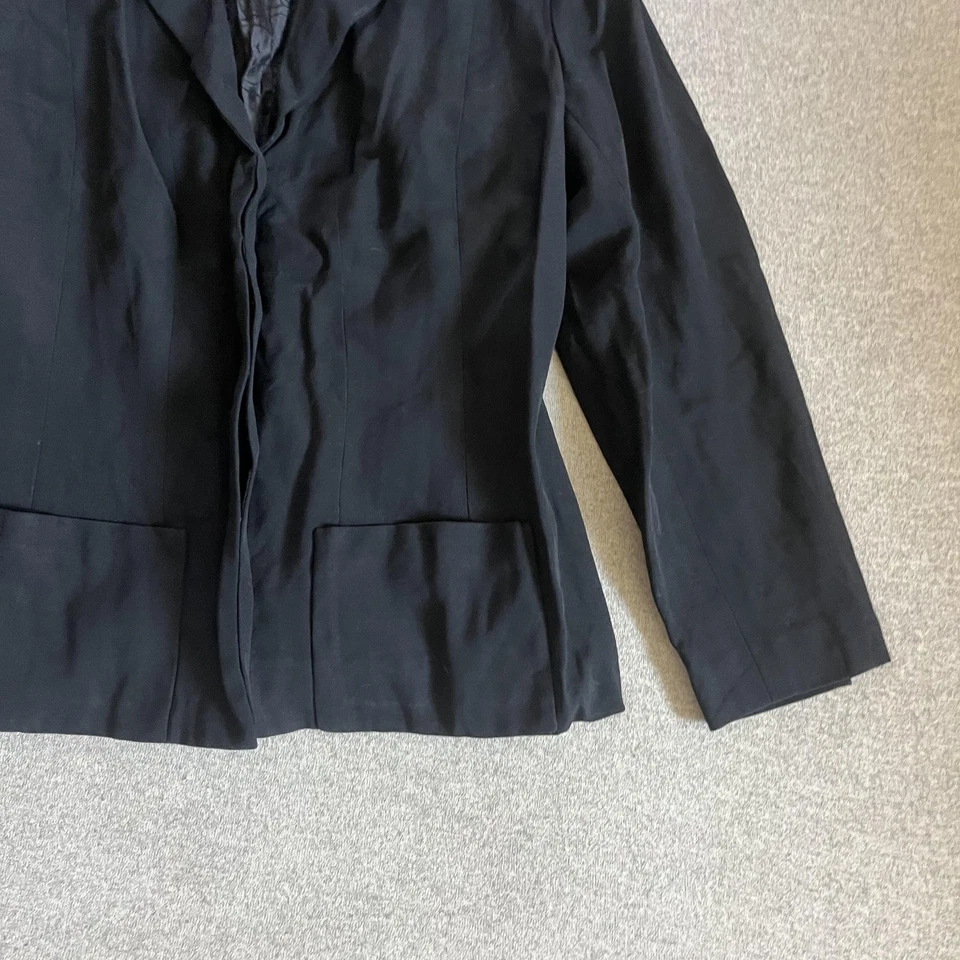 Blazer Chanel Mujer 44 EE. UU. 8 Negro Lana Forro Seda Hecho en Francia 01P Clásico  Foto 4 de 4