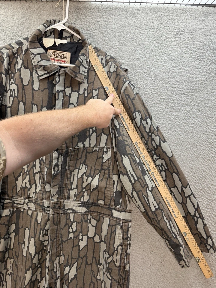 Vintage Walls Coveralls Mens 46x27 Camouflage Blizzard Pruf Trebark Camo 80s 90s - Image 4 of 4