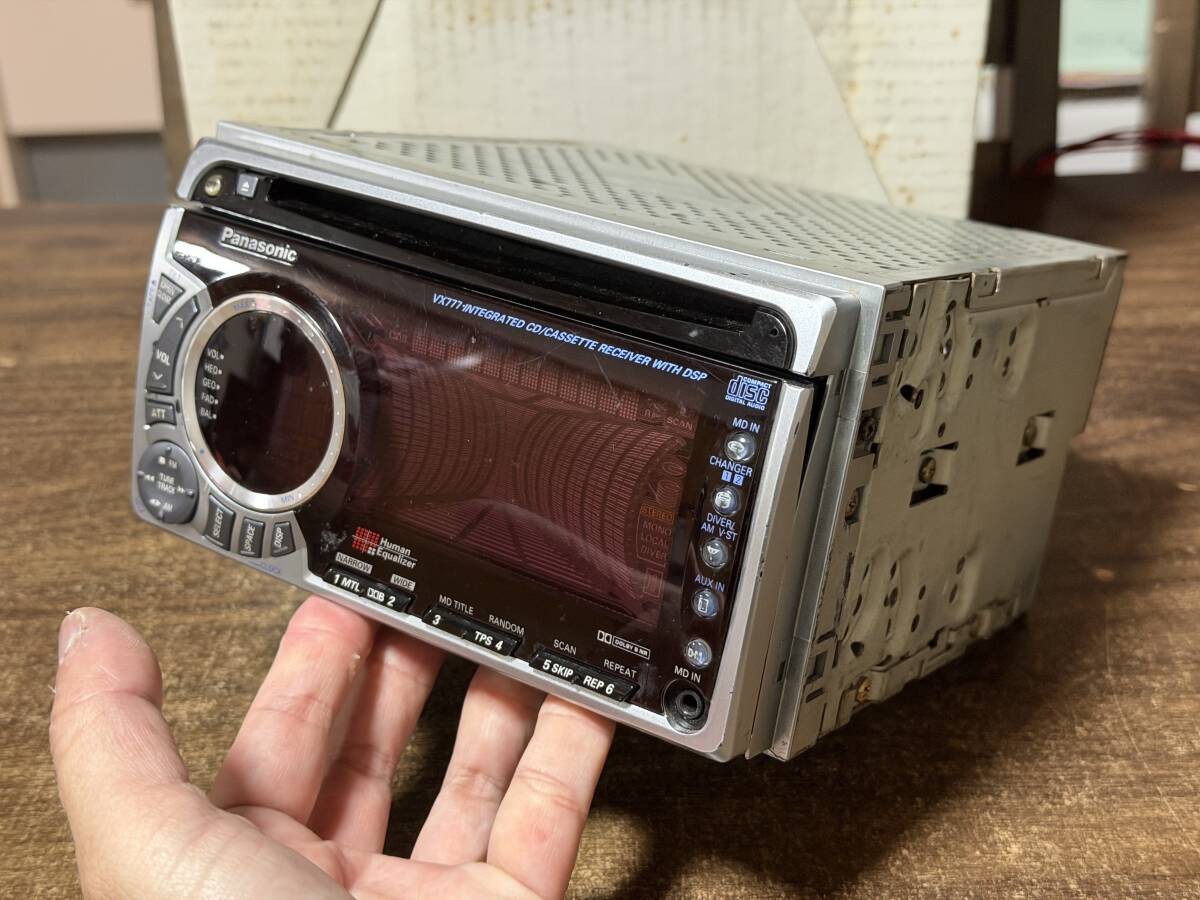Tested Panasonic CQ-VX777D 2DIN CD Cassette Deck Car Audio Stereo