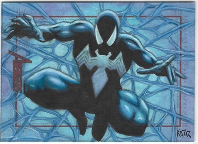 2012 Rittenhouse Marvel Greatest Heroes Frank Kadar Sketch Black Suit Spider-Man