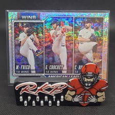 2026 Topps Series 1 - Fried, Crochet, Rodon #130 AL Wins Leaders Sandglitter