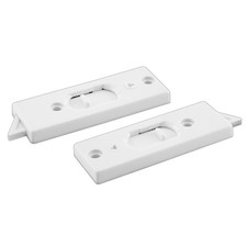 White Plastic Spring-Loaded Tilt Latch Set - 2-5/16 Inch 1 Pair