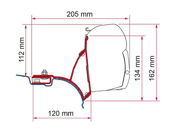 Fiamma F45 Adapter FüR VW T5/T6 Transporter Multivan Ohne C-Schiene-image