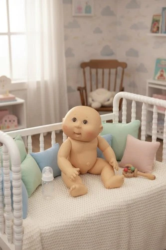 VTG 1993 Cabbage Patch Kids Bath Care Baby Lt. Blue Terry Towel Jacket & Booties