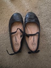 Wonder Nation Big Girls Black Ballet Flats Memory Foam Bow Accent Size 1