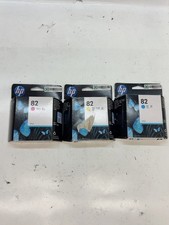 3 HP 82 Ink Cartridges C4911A C4912A C4913A Cyan Magenta Yellow 69mL T8E11
