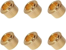 StewMac 3/8" Conversion Guitar Tuner Bushing, Round, Gold, Set of 6