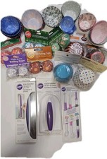 Wilton Cake Decorating  Baking Supplies Lot Cupcake Liners Fondant Tools
