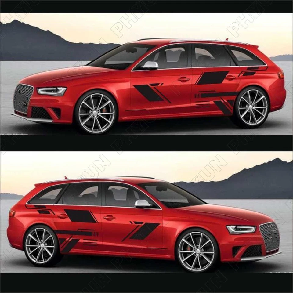 Car Door Decor Stickers Both Side DIY Vinyl Decals Racing Sport Stripes Styling - Image 4 of 4