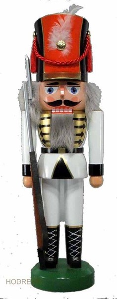 Nussknacker Soldat Weiß 36Cm NEU NußKnacker Figur Erzgebirge Weihnachtsfigur-image