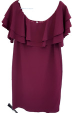 Pinkblush Maternity Off The Shoulder Dress Size XL Ruffle Sleeve Oversize Collar