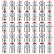 35 Pack Metal-Clad Cable Connectors, 3/8" Snap in Connectors silver