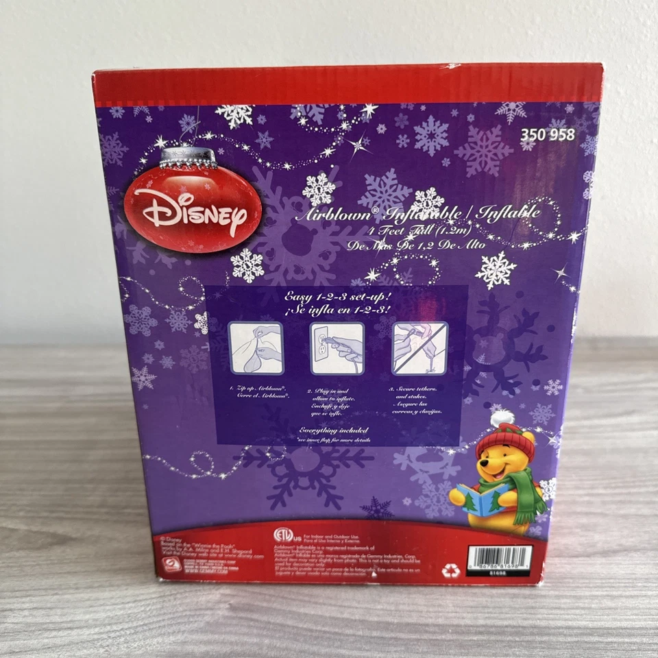 Gemmy 2009 Disney Winnie the Pooh and Tigger 4 pés Natal inflável airblown - Imagem 3 de 4
