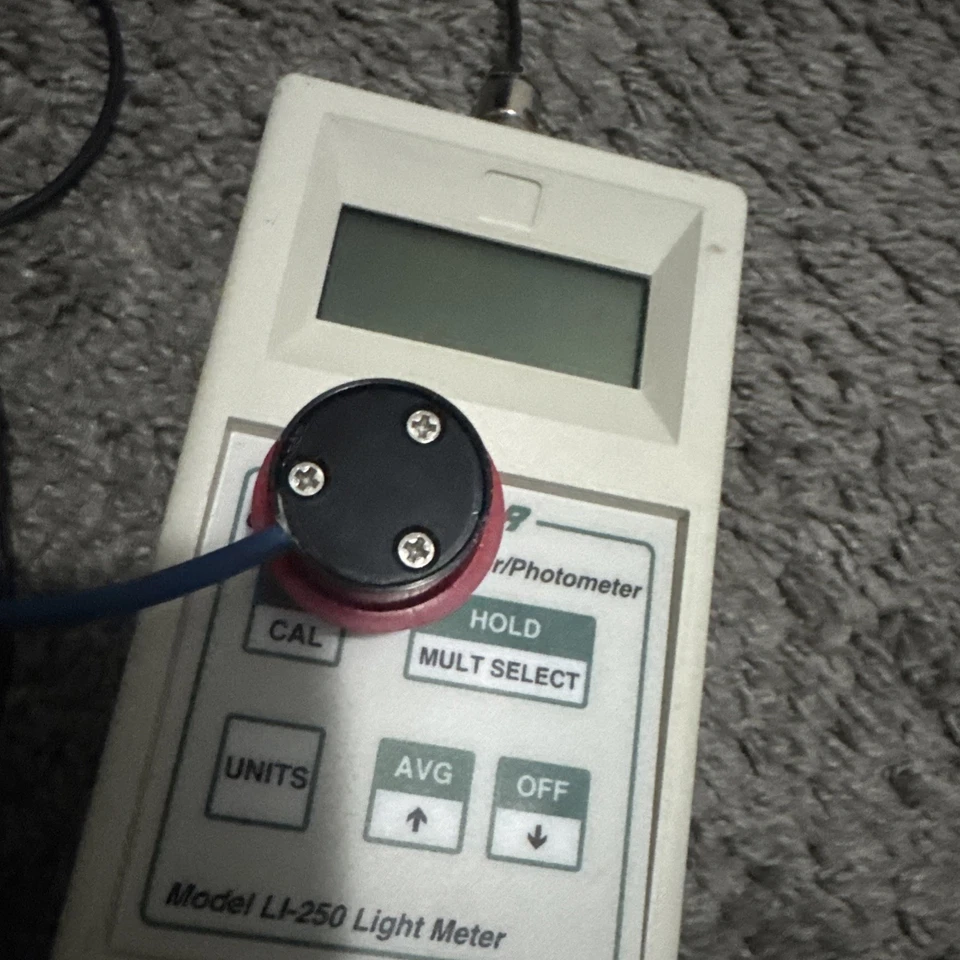 Medidor de luz Li-Cor LI-250A y sensor cuántico LI-190SA Foto 3 de 4