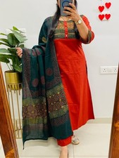 Indian Party Wear Ethnic Kurta Set Women's Designer Top Kurti Pant Dupatta Set