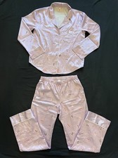 Victoria s Secret LOVE Lavender Purple Long Sleeve Satin Pajama Set Women s Sz S