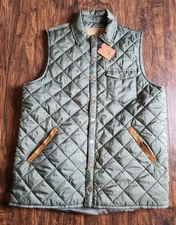 Onward Reserve Braswell Vest Thyme Green Mens M, Diamond Quilted 