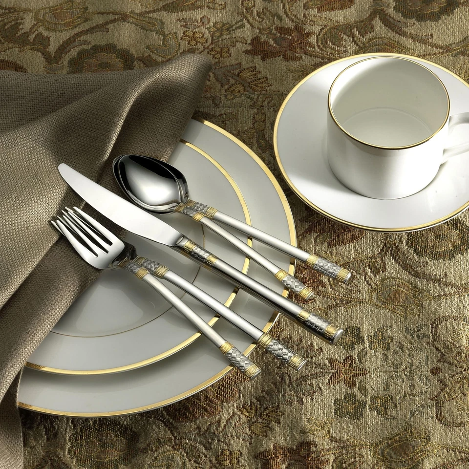 Corsica Gold-Accent 65-Piece Flatware Set - Image 2 of 4