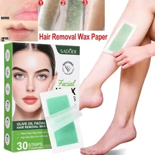 30PCS Hair Removal Strips For Leg Body Facial Depilatory Wax Paper Double Side