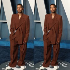 Oversize Leisure Men's Suit Peak Lapel 2 Pieces Cocktail Groom Prom Tuxedos