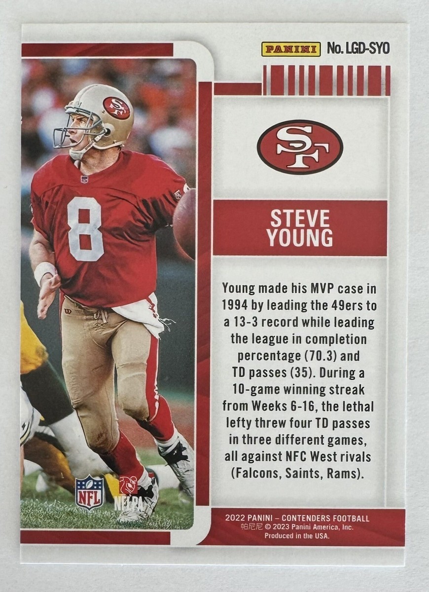 2022 Panini Contenders Legendary Steve Young LGD-SYO Green - San 