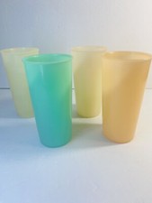 Tupperware Pastel Tumblers 118 Lot Of 4 Vintage 5  Inch