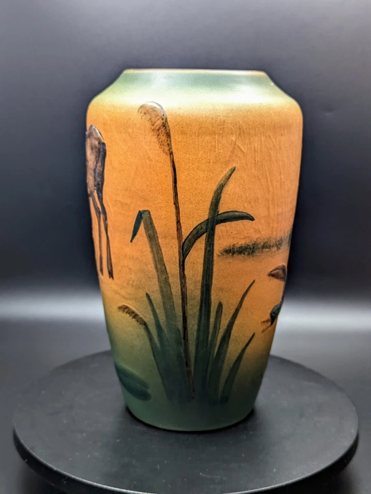 ✨ Jarrón antiguo Ipsen 635 ciervo pato mallardo J. Resen Steenstrup 1909 8,25" Foto 4 de 4