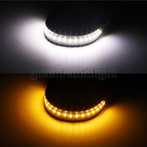 2X LED Motorcycle Fork Turn Signal Sequential White Amber Flowing Light DRL US - Picture 8 of 11