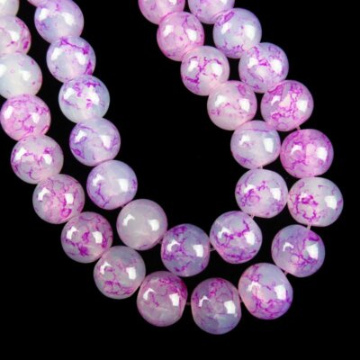 1Strand 10mm Blue Fire//Dragon Veins Agate Ball Loose Bead 15.5 /" 53g A-553TZ