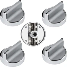 5 Pcs Stainless Steel Stove W10594481 Range Knob Replacement for Whirlpool Range