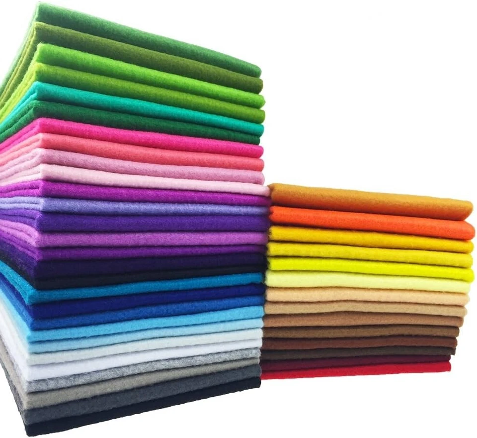 42pcs Assorted Color Craft Felt Sheets - 1.4mm Nonwoven Fabric for DIY Projects - Image 4 of 4