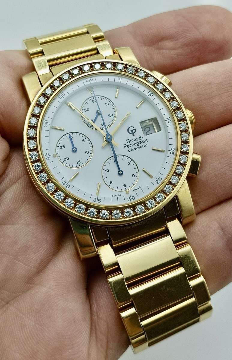 ✓ Girard Perregaux - RARE VINTAGE - Solid 18K Gold & Diamonds