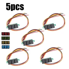 5Pc Mini DC 0-100V 0.28" 3-Digital 3-Wires Voltmeter LED Voltage Panel Meter USA