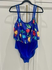 EUC Cole Of California One Piece Woman Swimsuit sz 16 Floral Thin Straps Beach