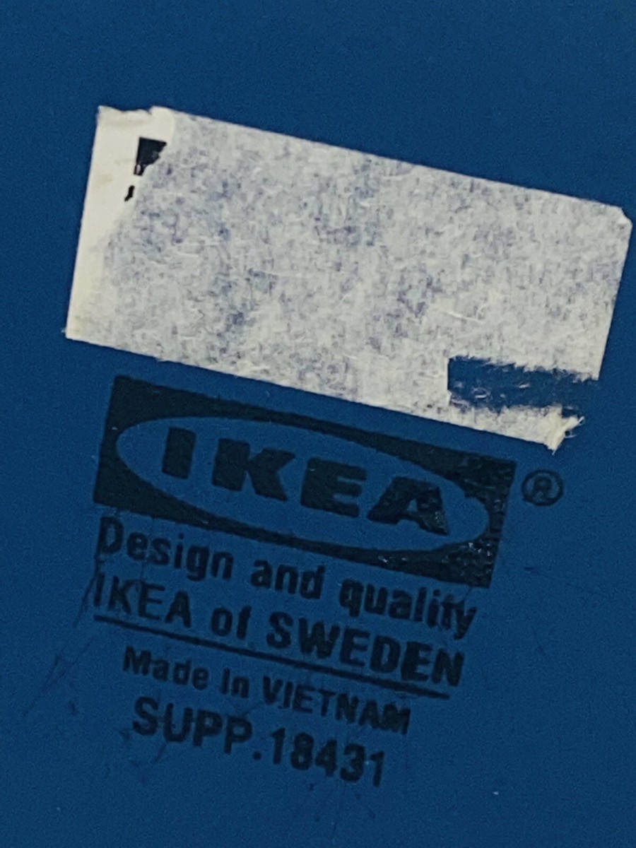 IKEA購入正規品 Ikea 18431 Blue Ceramic Modern Long Decorative Vase 11.5