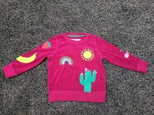 Mini Boden Sweatshirt Pullover Gr. 116 Pink Frottee Stickerei Mädchen *wie Neu*