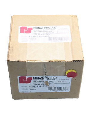 FEDERAL SIGNAL LP3P-012-048A SER. B 12-48VDC Amber Streamline Strobe