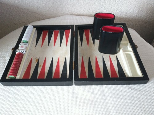 Black Vintage Backgammon Game - Picture 2 of 2