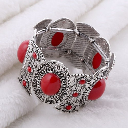 Pulsera de hilo acrílico-étnica bohemia aleación de zinc elástica joyería mujer moda - Imagen 5 de 16