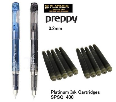 preppy 2mm fountain platinum pen ink extra fine blueblack refill