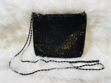 Vintage black Shoulder bag black chain shiney acrylic tiles prom wedding