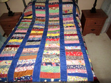 VTG ANTIQUE VICTORIAN SILK STRIPS FEATHERSTITCH EMBROIDERY HANDMADE CRAZY QUILT