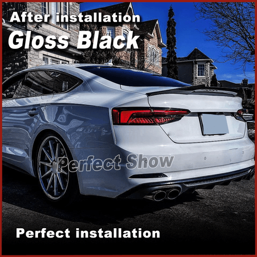 Fit for Audi A5 B9 SLINE S5 4-Door 17-20 Gloss Black Rear Trunk Boot Spoiler Lip - Picture 5 of 12