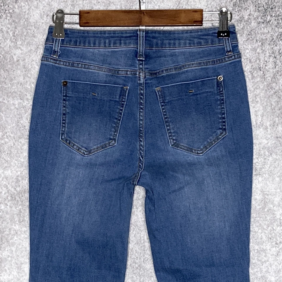 89th + Madison Mujer Vaqueros Cortos Bootcut Talla 2 Elásticos tiro Medio Lavado Med Foto 4 de 4