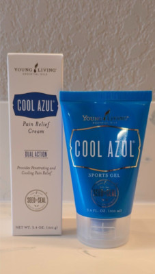 Young Living Cool Azul Pain Relief Cream & Sports Gel 3.4 oz Bottles Lot Of 2