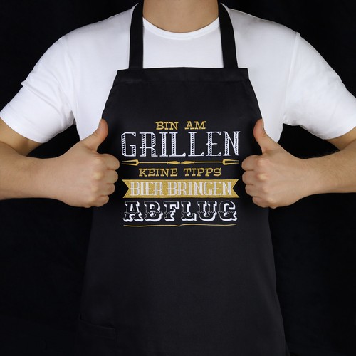 Meister-Griller Schürze Grillschürze für Männer Bierliebhaber Kochschürze BBQ - Picture 5 of 12