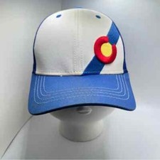 Colorado C Logo State Flag Mesh Trucker Snapback Hat Blue White Red C